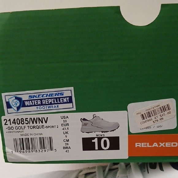 Skechers White/Navy Water Repellent Sneakers Go Golf Torque Size 10 New $55 - Picture 11 of 11